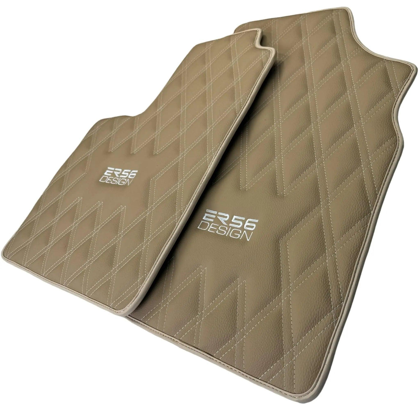 Beige Floor Mats for Bentley Continental GT (2003–2011) with Leather | ER56 Design - AutoWin