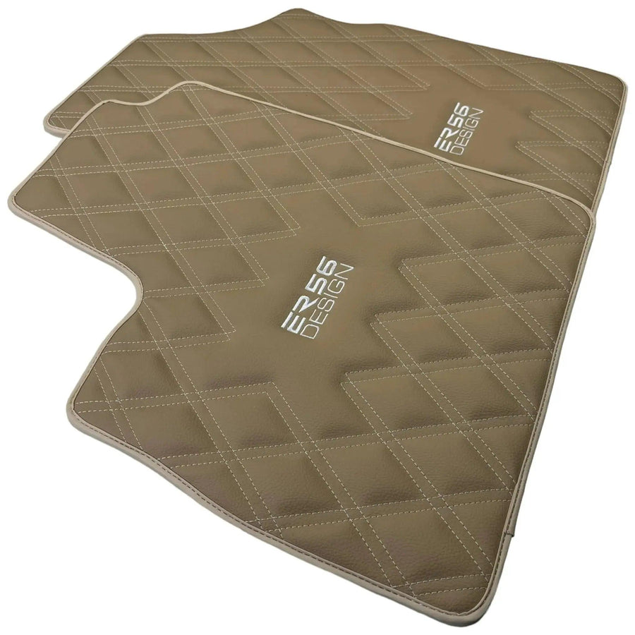 Beige Floor Mats for Bentley Continental GT (2011–2018) with Leather | ER56 Design - AutoWin