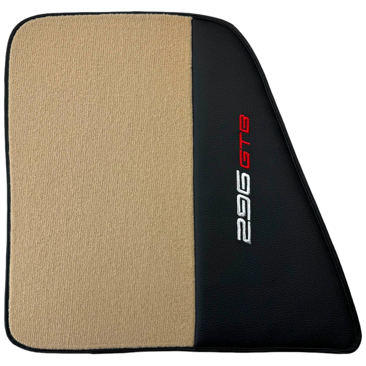 Beige Floor Mats for Ferrari 296 GTB (2022-2027) with Leather - AutoWin