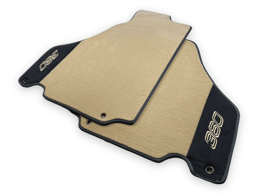 Beige Autofußmatten für Ferrari 360 Modena 1999-2005 mit Alcantara-Leder - AutoWin