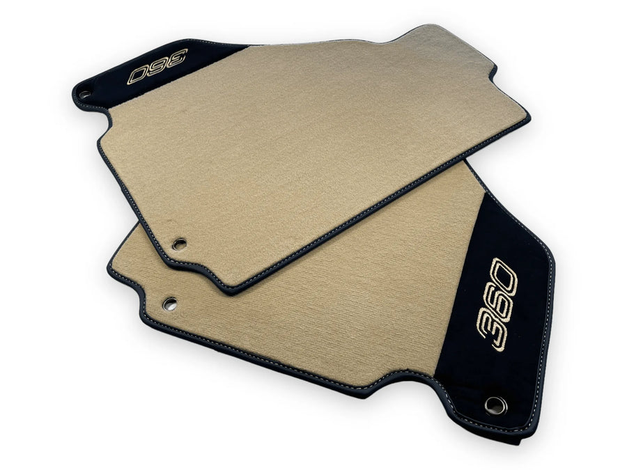 Beige Autofußmatten für Ferrari 360 Modena 1999-2005 mit Alcantara-Leder - AutoWin