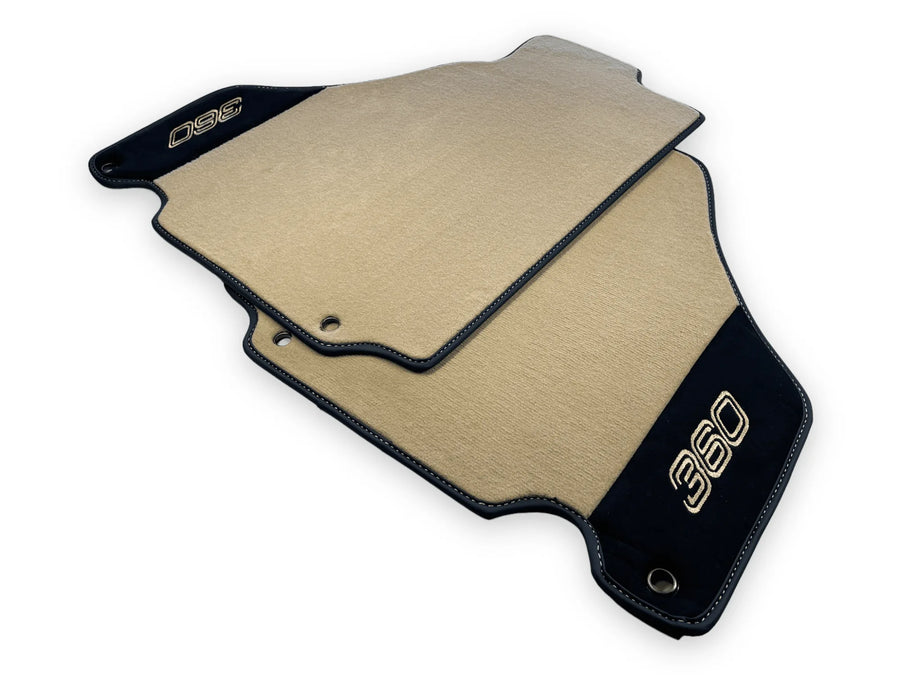 Beige Autofußmatten für Ferrari 360 Modena 1999-2005 mit Alcantara-Leder - AutoWin
