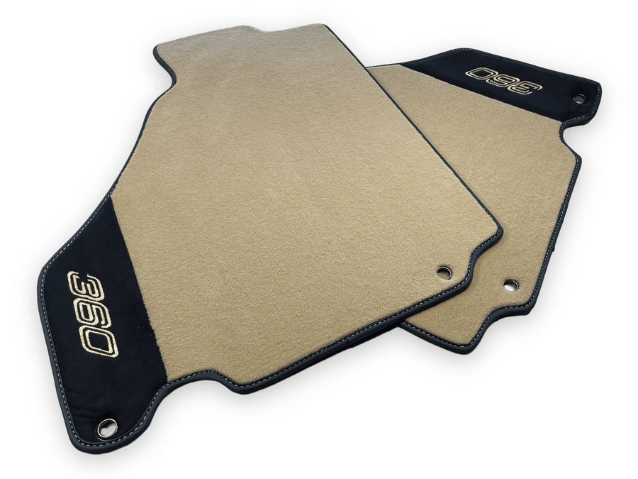 Beige Autofußmatten für Ferrari 360 Modena 1999-2005 mit Alcantara-Leder - AutoWin