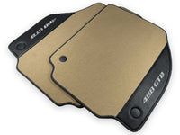 Beige Floor Mats For Ferrari 488 GTB 2016-2022 Carpets With Carbon Fiber - AutoWin