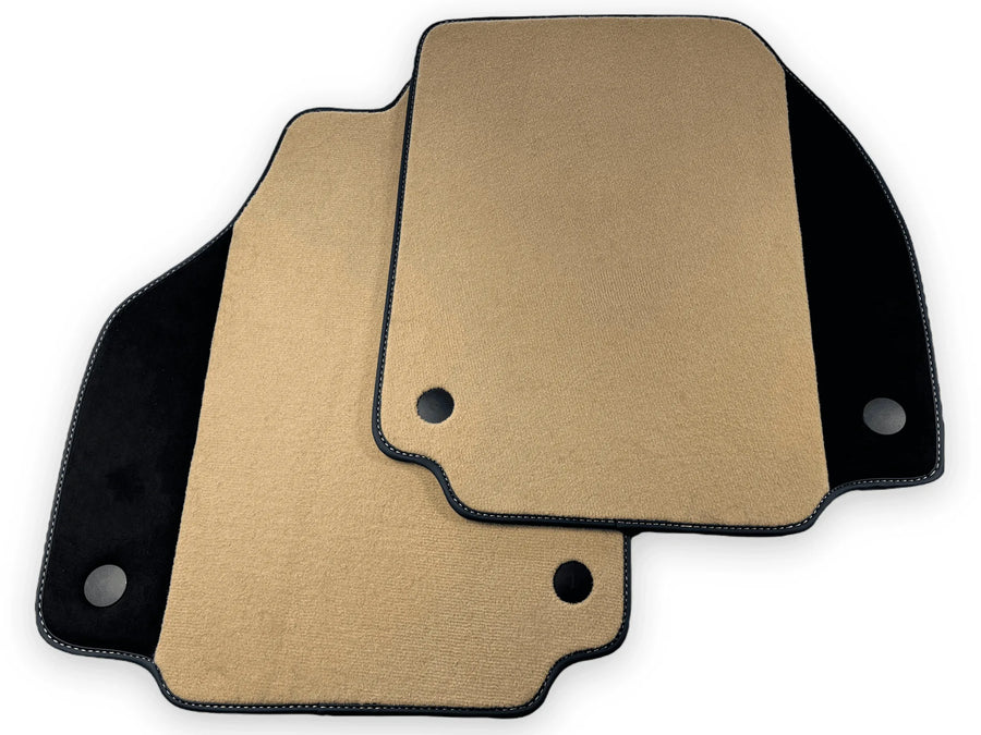 Beige Floor Mats For Ferrari 488 Spider 2015-2022 With Alcantara Leather - AutoWin