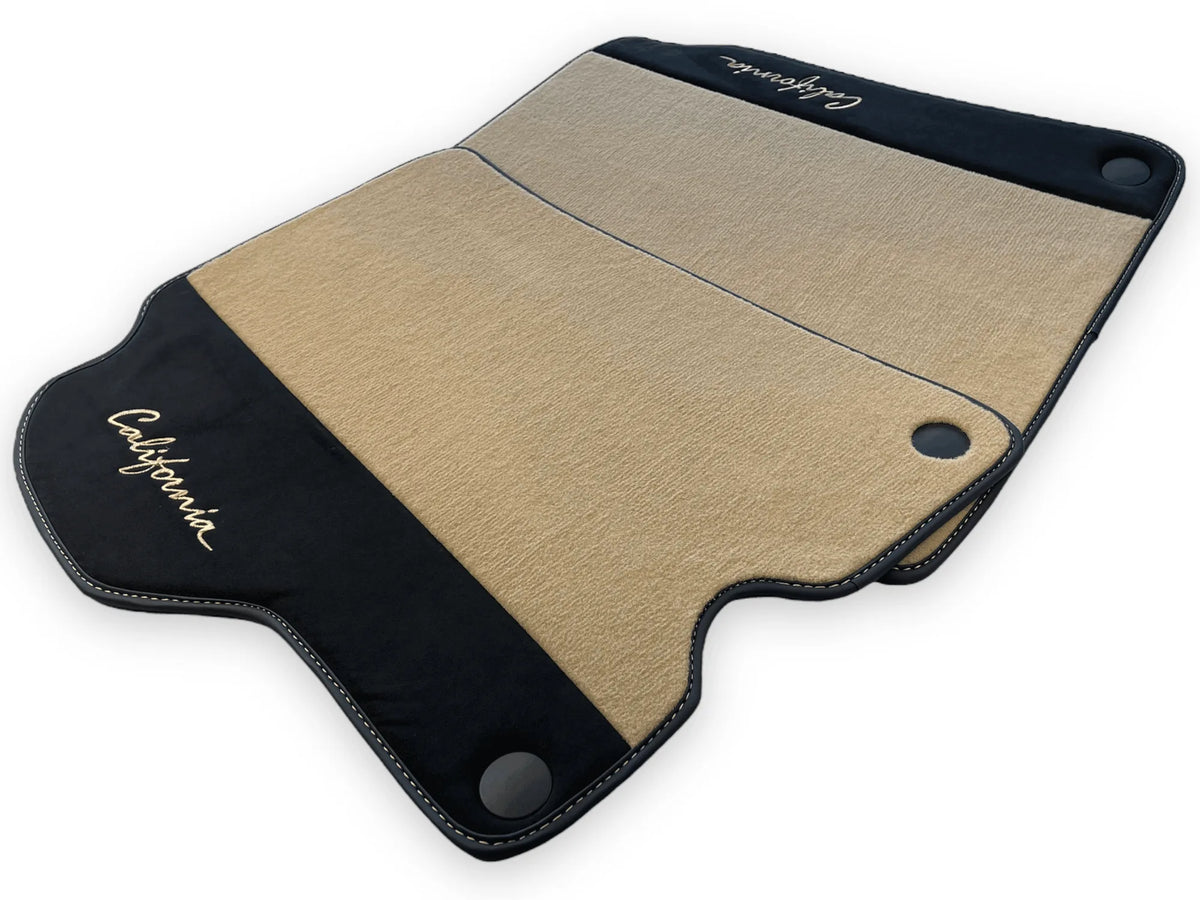 Beige Floor Mats For Ferrari California 2008-2014 With Alcantara - AutoWin