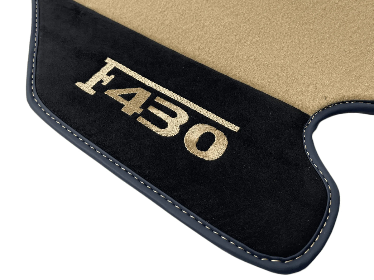 Beige Floor Mats For Ferrari F430 2004-2009 With Alcantara Leather - AutoWin
