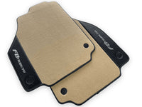 Beige Floor Mats For Ferrari F8 Tributo 2019-2022 With Carbon Leather - AutoWin