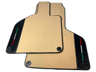 Custom Beige Floor Mats for Lamborghini Huracan with Carbon Fiber Leather