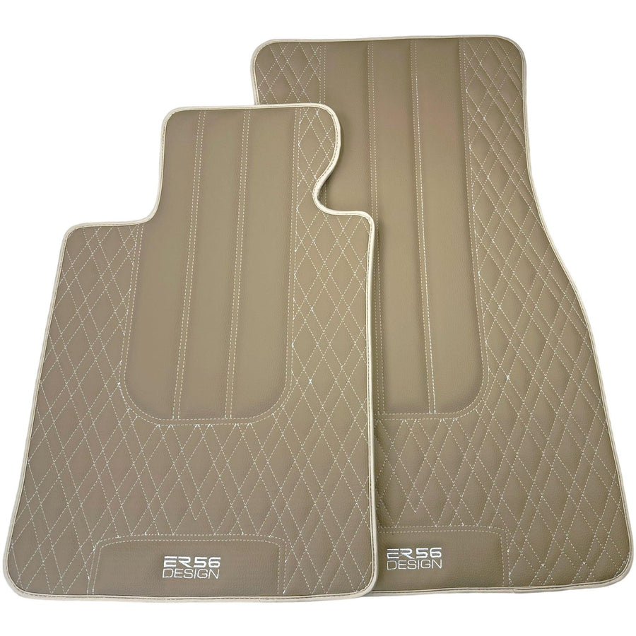 Beige Leather Floor Mats for BMW 1 Series ER56 Design - AutoWin
