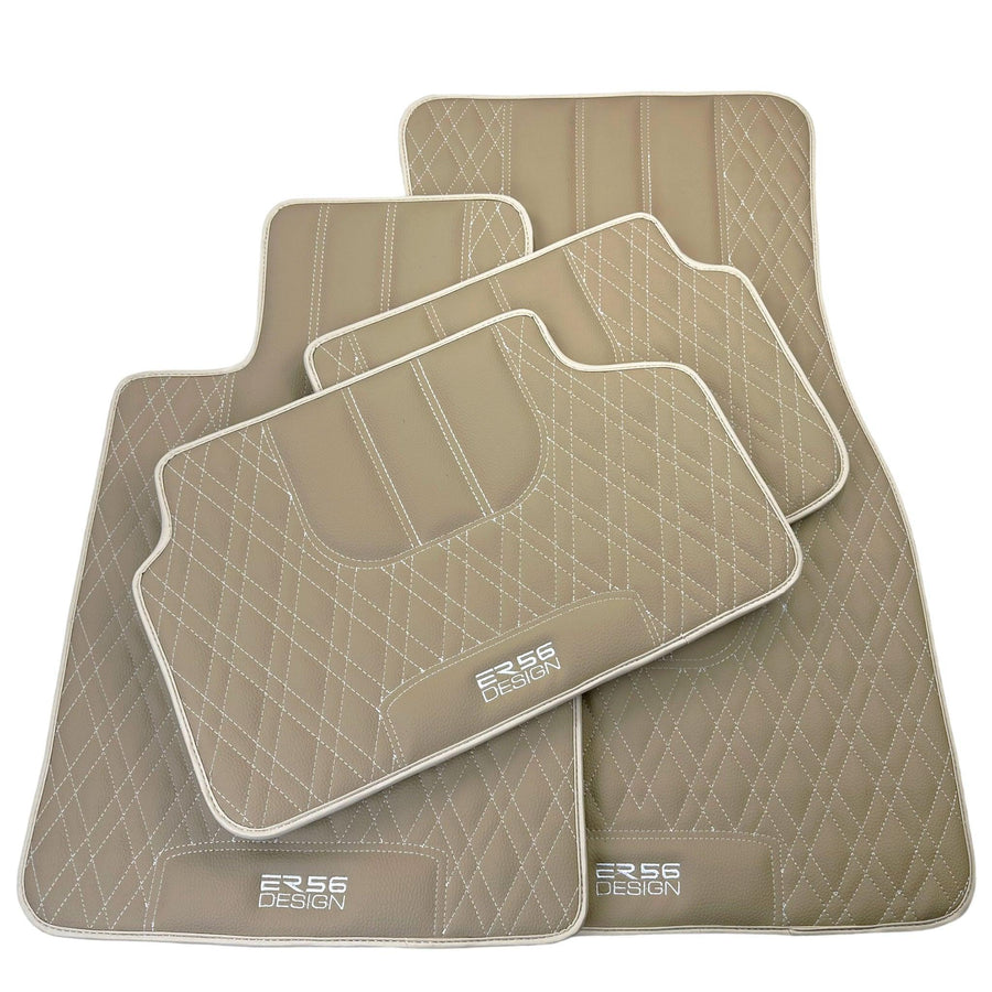 Beige Leather Floor Mats for BMW 2 Series ER56 Design - AutoWin