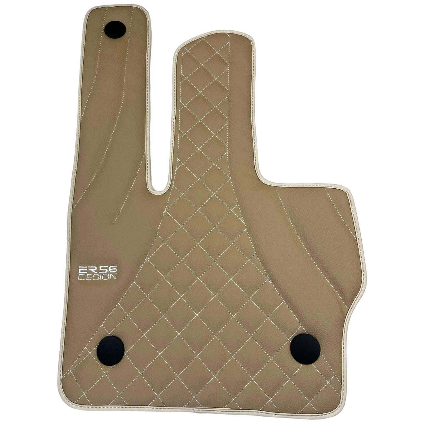 Beige Leather Floor Mats for Mercedes-Benz W463 (2018-2023) ER56 Design - AutoWin