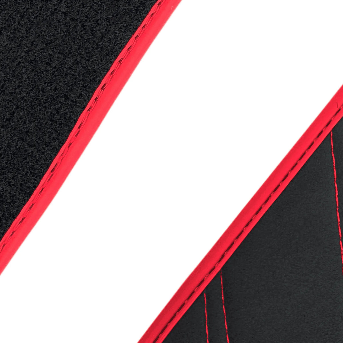 Black Alcantara Floor Mats for Ferrari 488 GTB (2016-2022) with Red Alcantara Accents