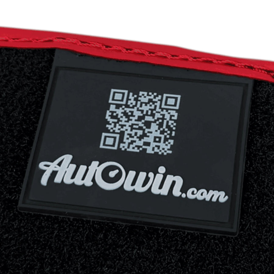 Black Alcantara Floor Mats for Ferrari 488 Pista Spider (2019-2021) with Red Alcantara Accents