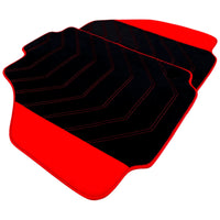 Black Alcantara Floor Mats for Ferrari 488 Pista Spider (2019-2021) with Red Alcantara Accents