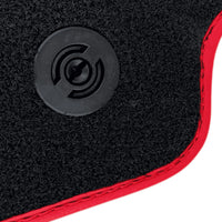 Black Alcantara Floor Mats for Ferrari 488 Spider (2016-2022) with Red Alcantara Accents