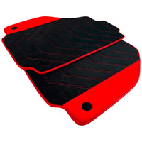 Black Alcantara Floor Mats for Ferrari 488 Spider (2016-2022) with Red Alcantara Accents