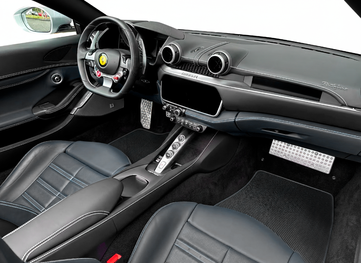 Carbon Fiber Leather Floor Mats For Ferrari Portofino (2018-2023)
