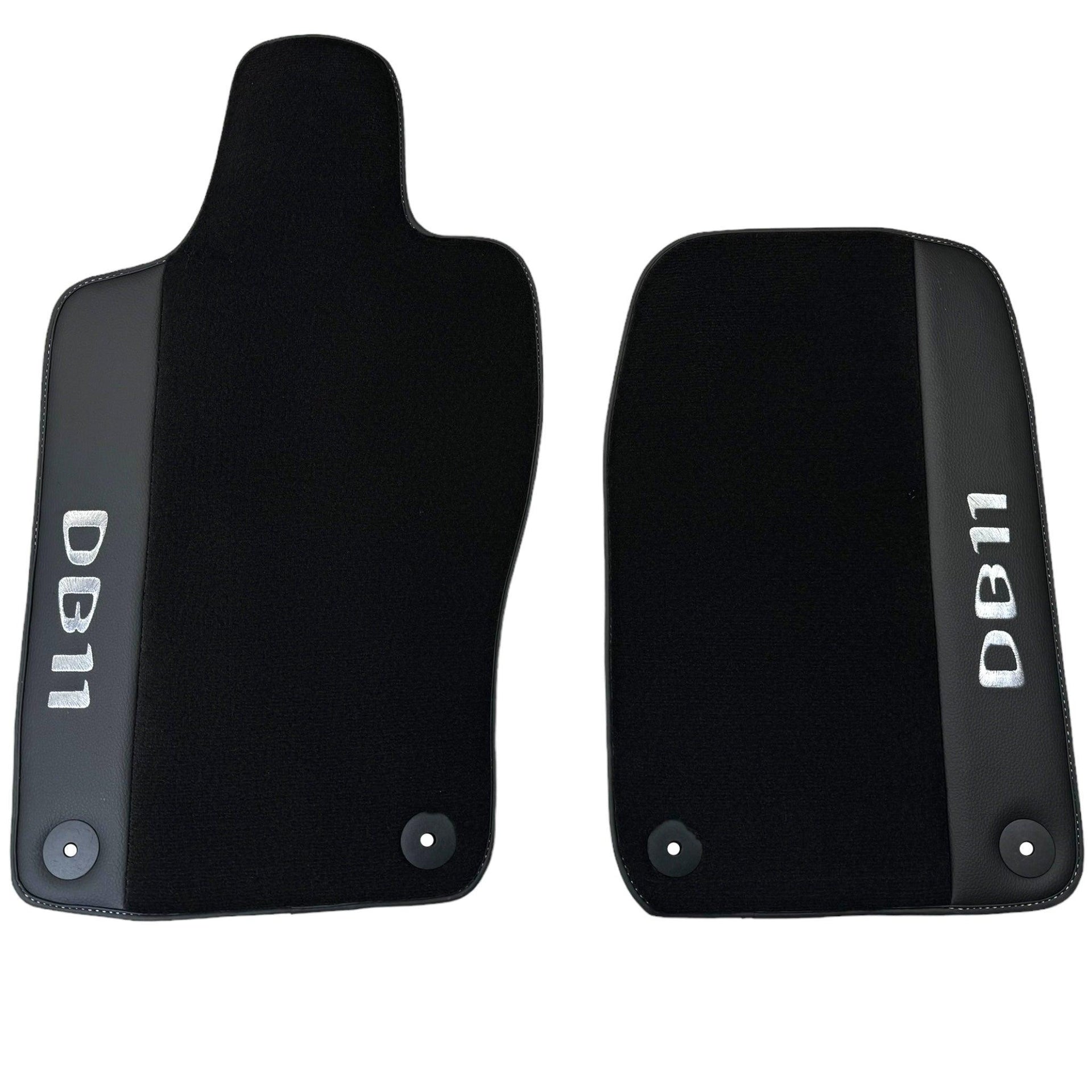 Black Floor Mats for Aston Martin DB11 (2016–2023) with Leather - AutoWin