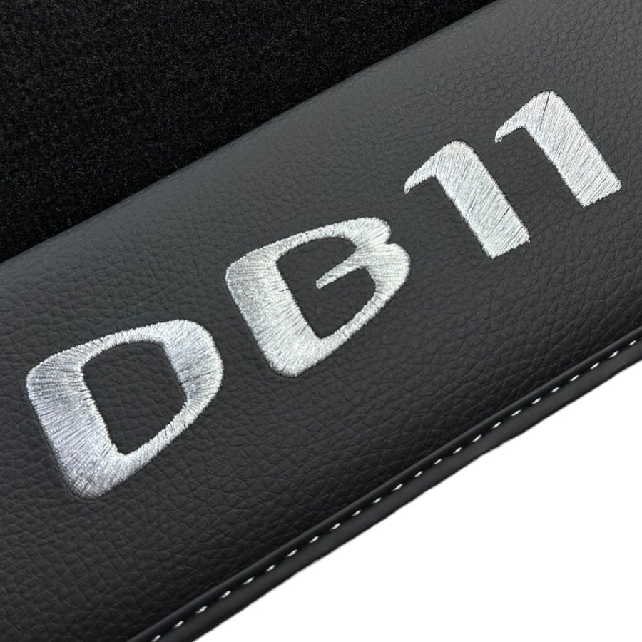 Black Floor Mats for Aston Martin DBS Superleggera (2018-2023) Coupe with Leather - AutoWin