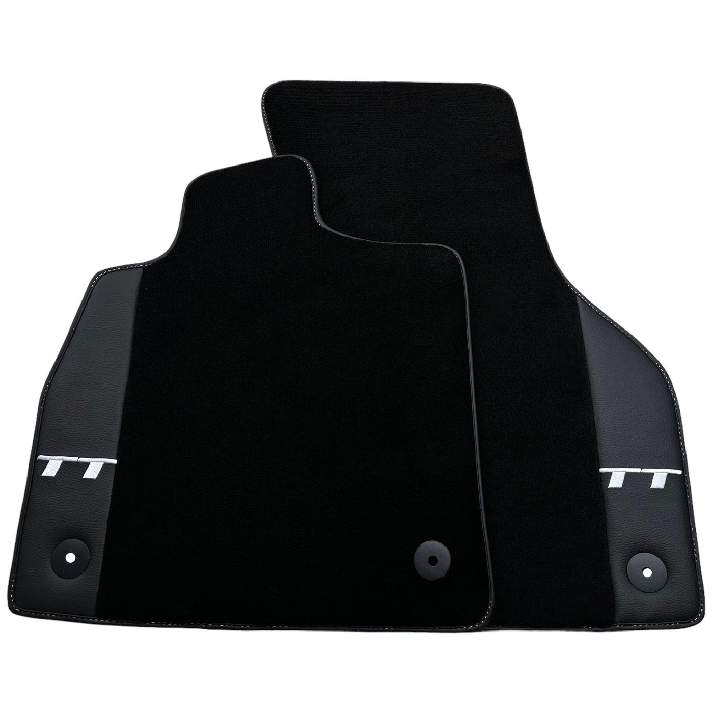 Black Floor Mats for Audi TT MK1 Coupe (1998-2006) with Leather - AutoWin