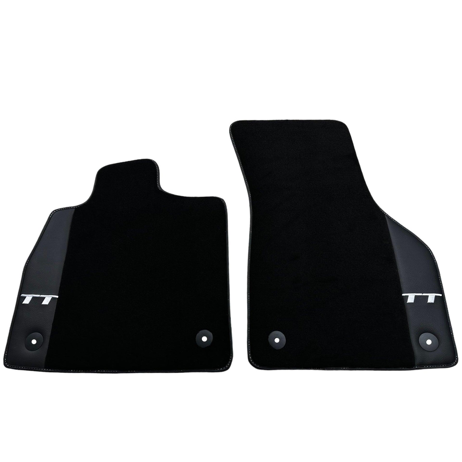 Black Floor Mats for Audi TT MK3 Coupe (2019-2023) with Leather - AutoWin