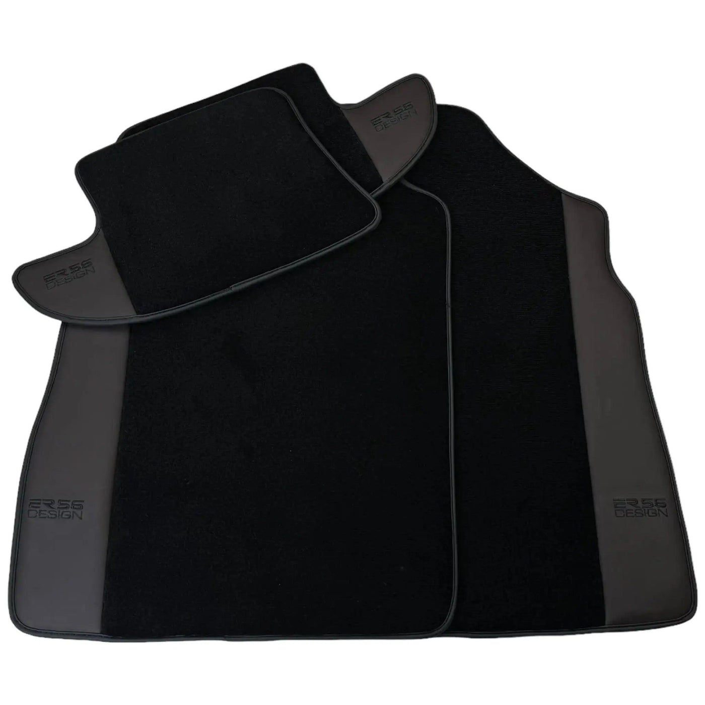 Black Floor Mats for Bentley Continental GT (2011–2018) with Dark Brown Leather | ER56 Design - AutoWin