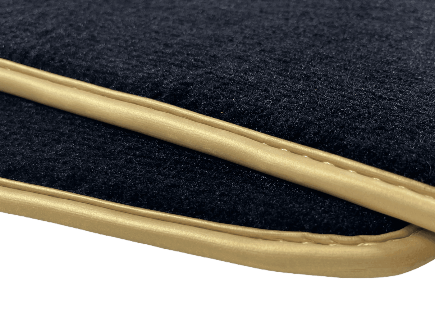 Black Floor Mats For Bentley Continental GT (2011–2018) With Gold Color Trim - AutoWin