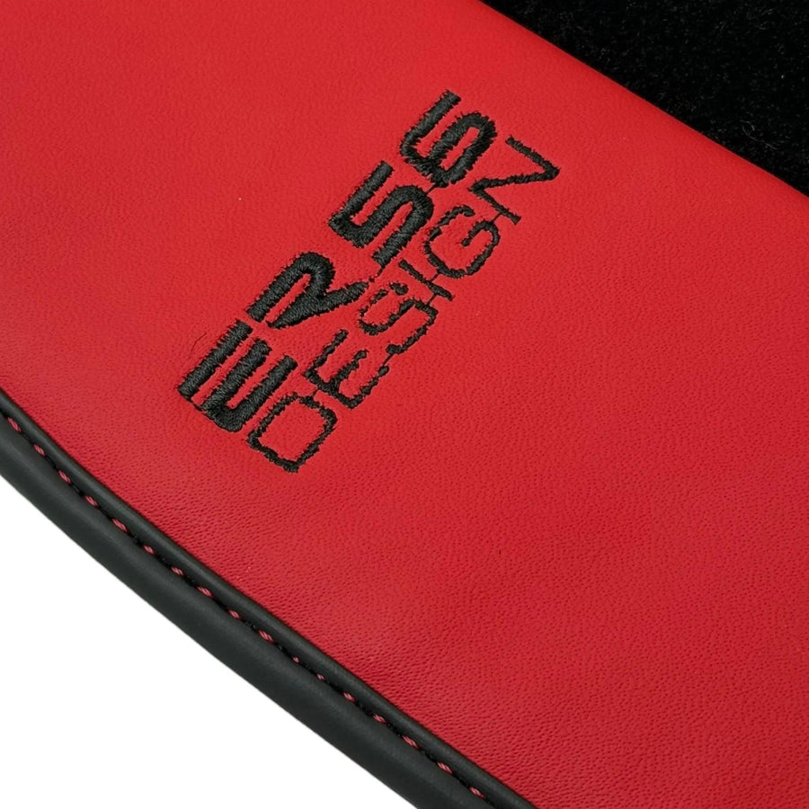 Black Floor Mats for Bentley Continental GT (2011–2018) with Red Leather | ER56 Design - AutoWin