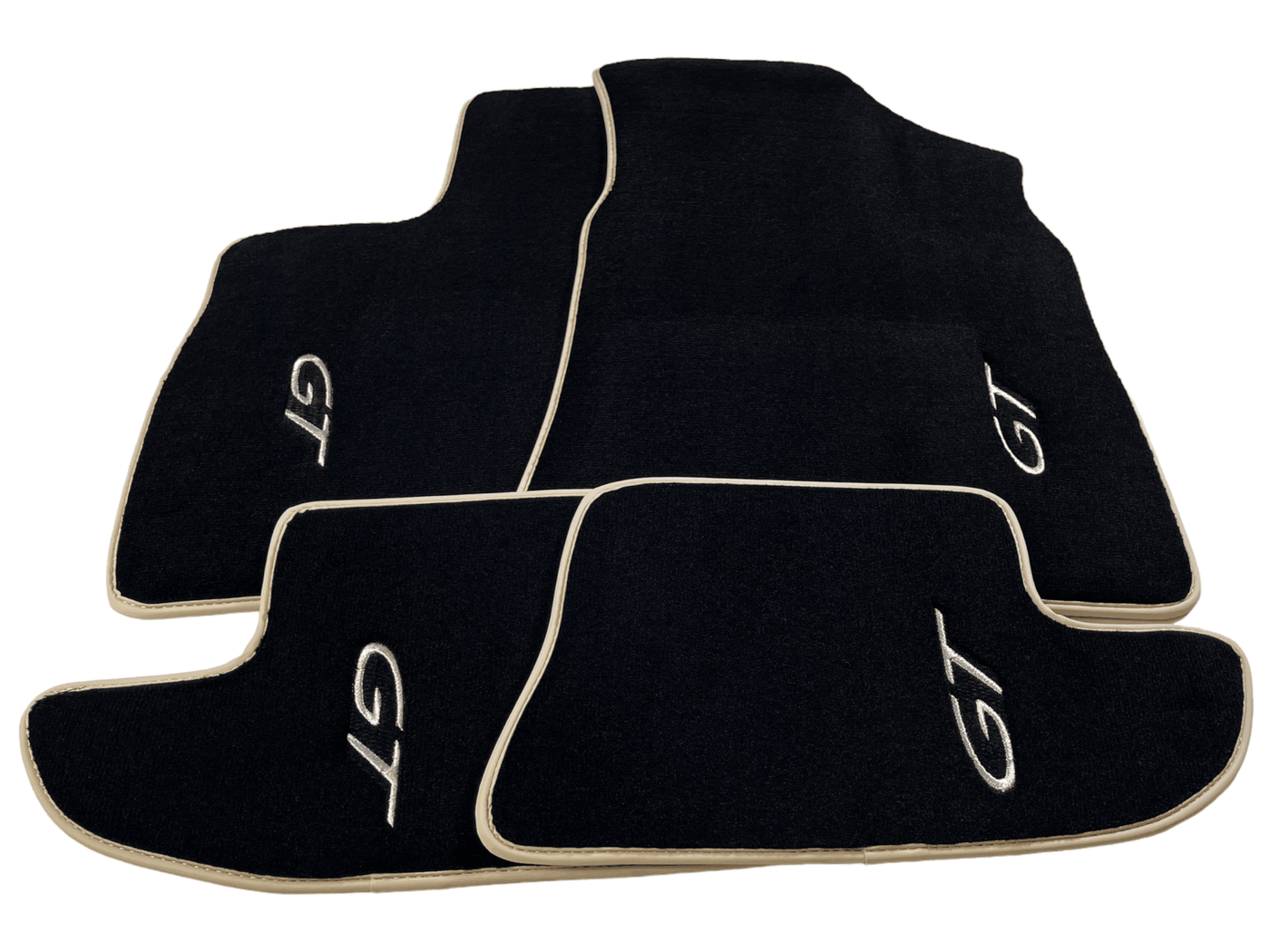 Black Floor Mats For Bentley Continental GTC (2006–2011) With Beige Trim - AutoWin