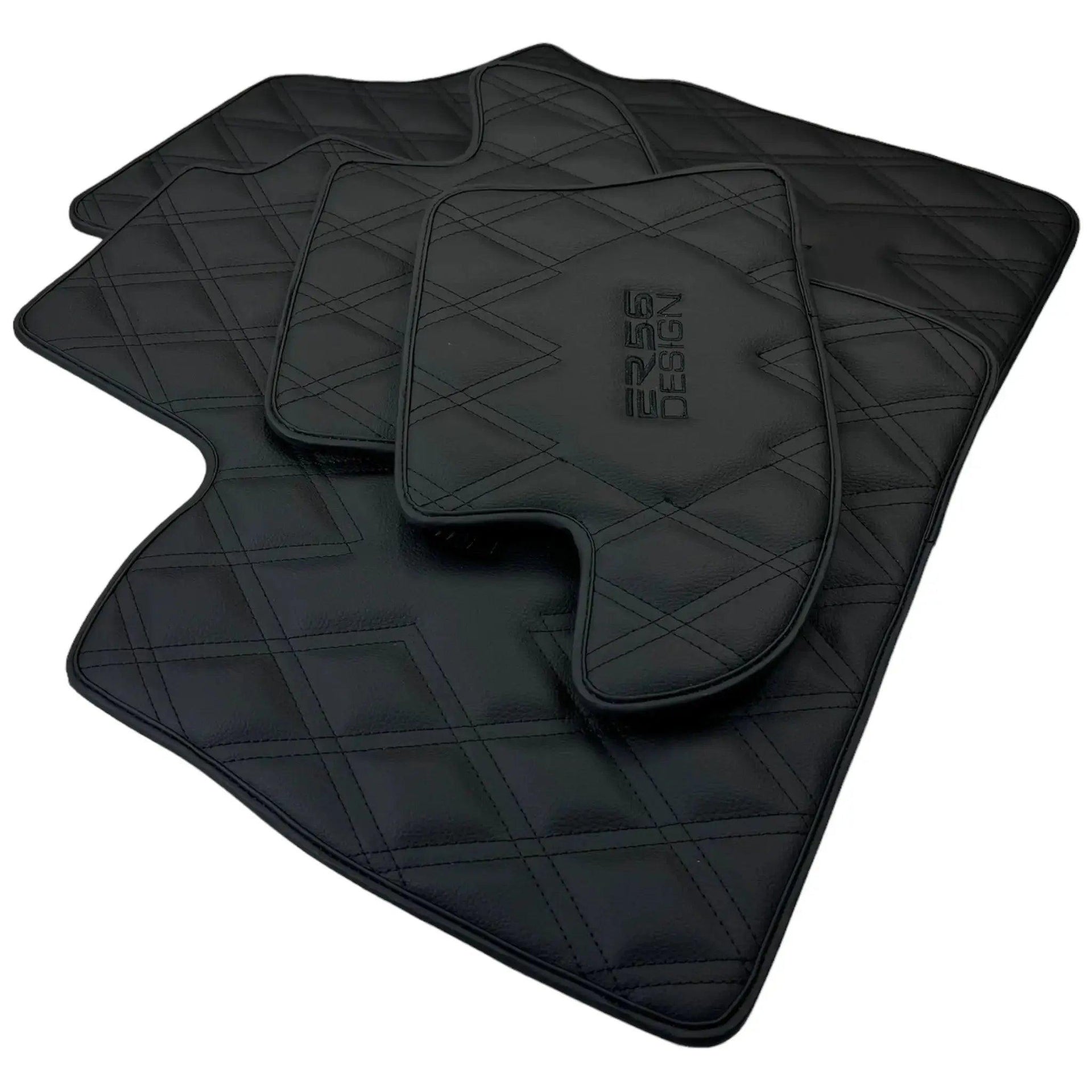 Black Floor Mats for Bentley Continental GTC (2006–2011) with Leather | ER56 Design - AutoWin