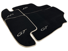 Black Floor Mats For Bentley Continental GTC (2011-2018) With Beige Trim - AutoWin