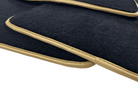 Black Floor Mats For Bentley Continental GTC (2011-2018) With Gold Color Trim - AutoWin