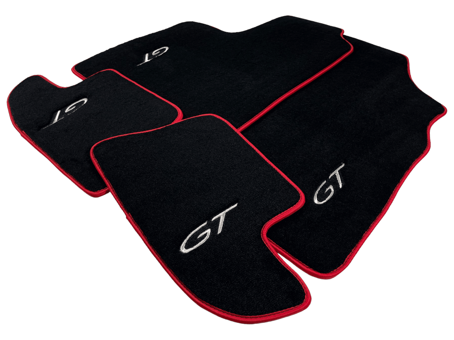 Black Floor Mats For Bentley Continental GTC (2011-2018) With Red Trim - AutoWin