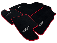 Black Floor Mats For Bentley Continental GTC (2011-2018) With Red Trim - AutoWin