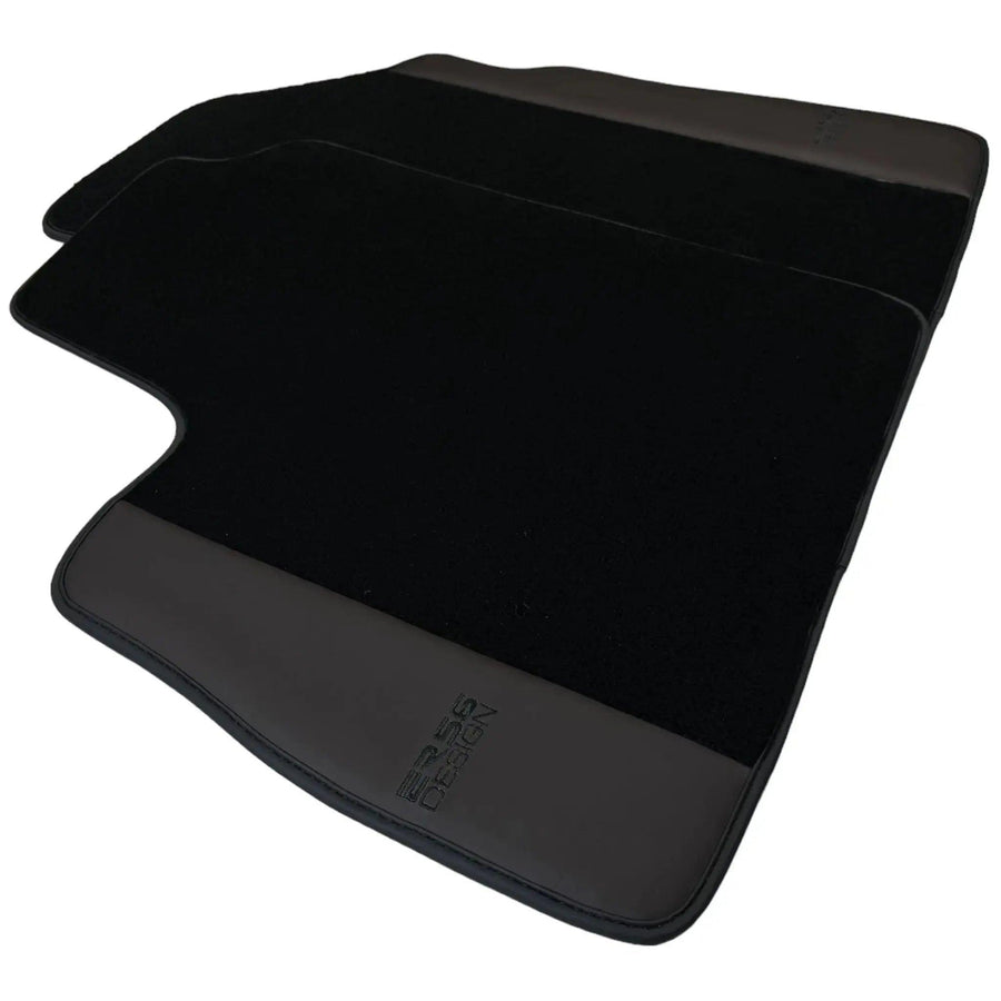Black Floor Mats for Bentley Continental GTC (2011–2018) with Dark Brown Leather | ER56 Design - AutoWin