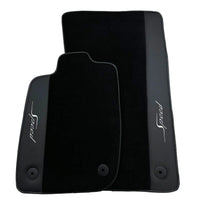 Black Floor Mats For Bentley Continental GTC (2018-2023) Speed with Leather - AutoWin