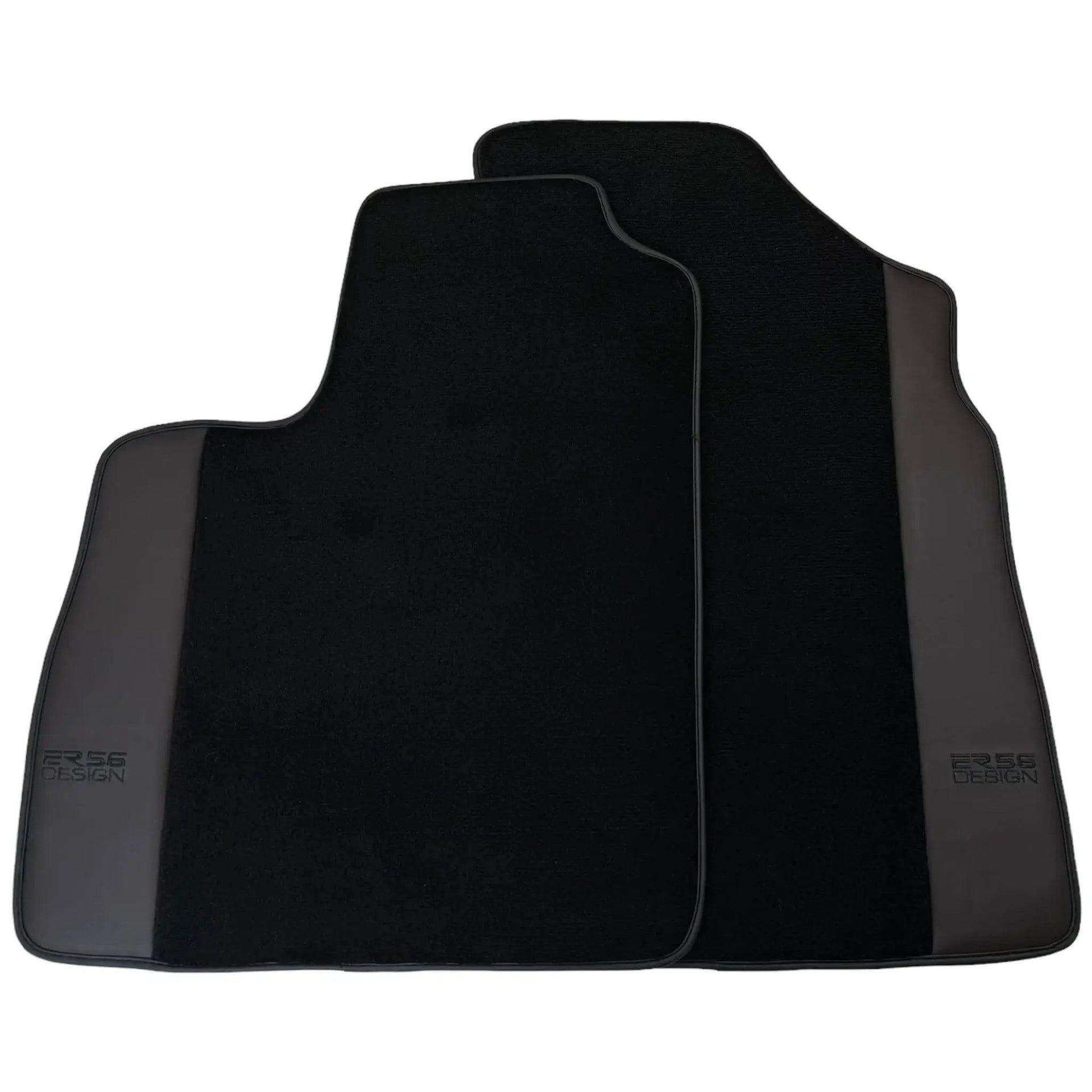 Black Floor Mats for Bentley Continental GTC (2018–2023) with Dark Brown Leather | ER56 Design - AutoWin