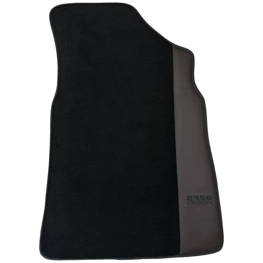 Black Floor Mats for Bentley Continental GTC (2018–2023) with Dark Brown Leather | ER56 Design - AutoWin
