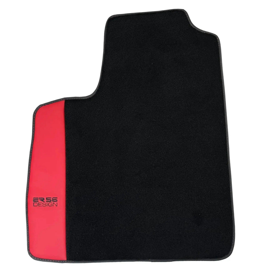 Black Floor Mats for Bentley Continental GTC (2018–2023) with Red Leather | ER56 Design - AutoWin