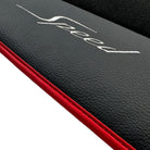 Black Floor Mats for Bentley Flying Spur (2005-2013) with Leather | Red Trim - AutoWin