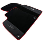 Black Floor Mats for Bentley Flying Spur (2005-2013) with Leather | Red Trim - AutoWin