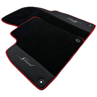Black Floor Mats for Bentley Flying Spur (2005-2013) with Leather | Red Trim - AutoWin