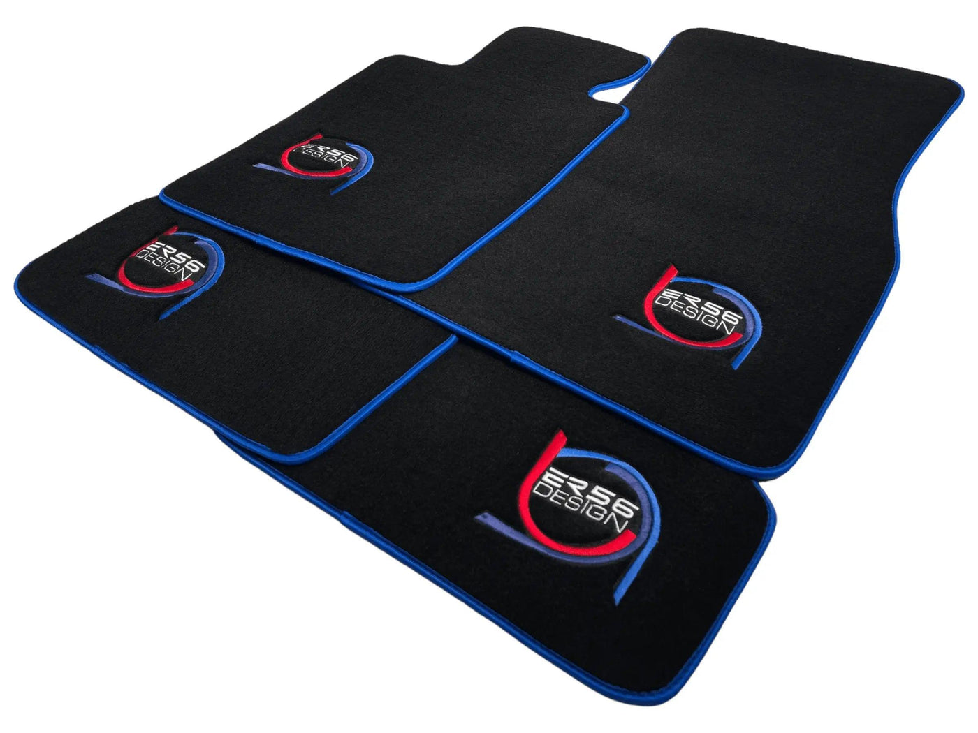 Black Floor Mats For BMW 4 Series G22 Coupe ER56 Design Limited Edition Blue Trim - AutoWin