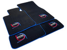 Black Floor Mats For BMW 5 Series E61 Wagon ER56 Design Limited Edition Blue Trim - AutoWin