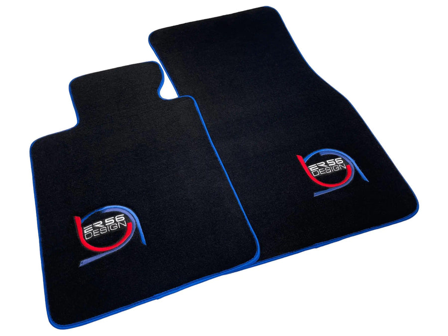 Black Floor Mats For BMW 5 Series E61 Wagon ER56 Design Limited Edition Blue Trim - AutoWin