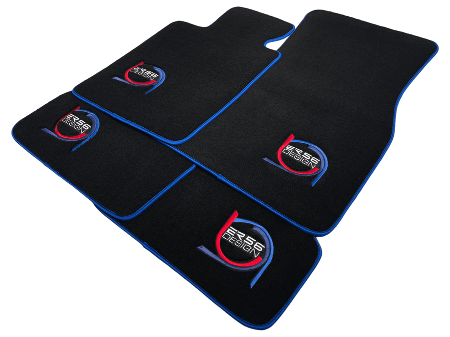 Black Floor Mats For BMW U06 (2022-2026) ER56 Design Limited Edition Blue Trim - AutoWin