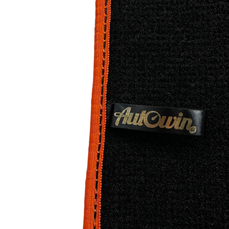 Black Floor Mats For BMW 1 Series F70 | Orange Trim - AutoWin