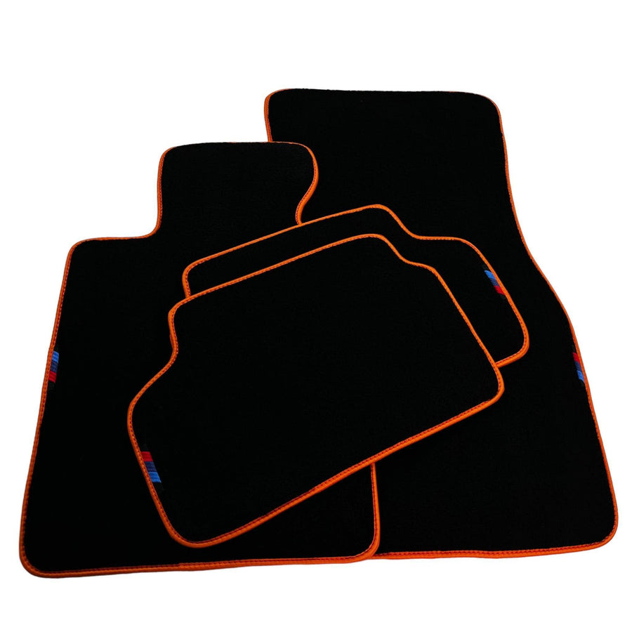 Black Floor Mats For BMW U06 (2022-2026) | Orange Trim - AutoWin
