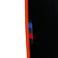 Black Floor Mats For BMW 5 Series G30 | Orange Trim - AutoWin